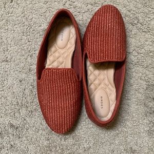 Birdies burnt orange woven slip on flats size 8.5